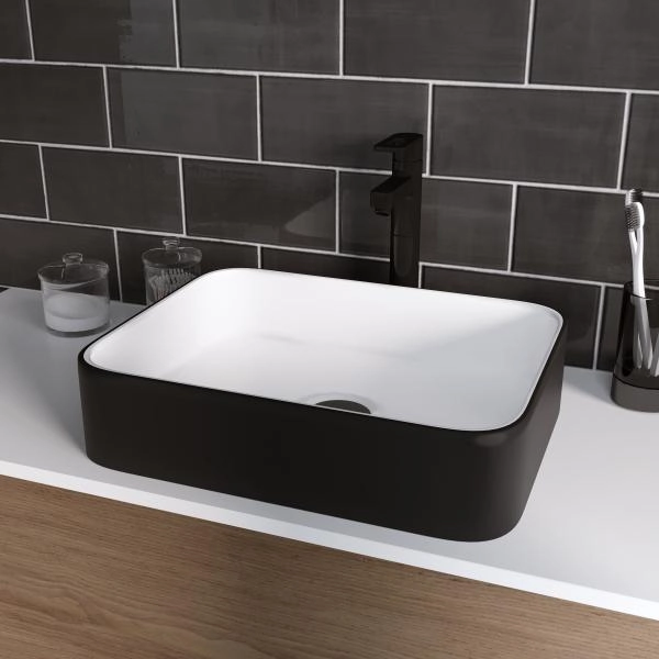 Раковина Grossman GR-4043BW (505*390*140) черно-белая