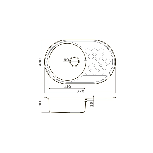Кухонная мойка Omoikiri Kasumigaura 77-IN нерж.сталь/нержавеющая сталь 4993728