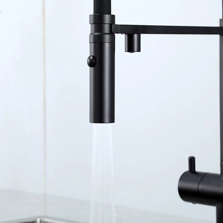 Смеситель GAPPO G4397-86 для кухни с гибким изливом и подключением фильтра, черный