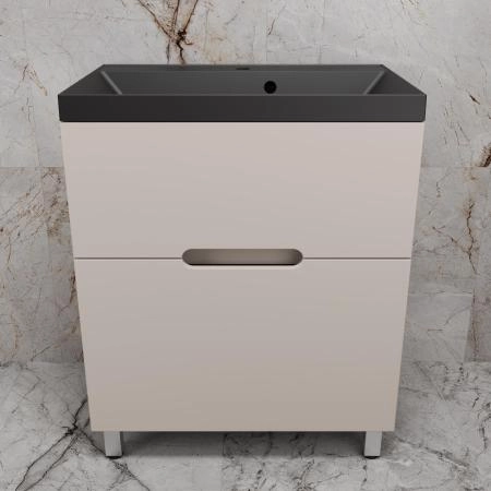 Тумба с раковиной Style Line Матис 70 ЛС-00002434 напольная под ASTI 70 (2 ящика) КРЕМ ЭМАЛЬ