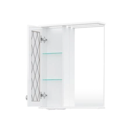 Зеркало-шкаф с LED подсветкой Volna Milena 55 левое белый глянец