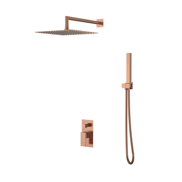 Смеситель встроенный для душа Boheme QUBIC Copper Brushed 474-3-CB