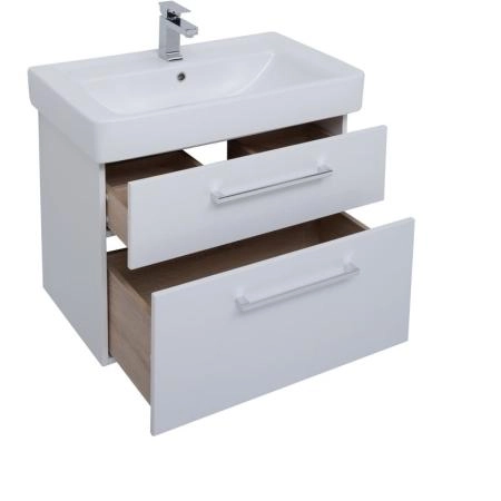 Тумба Dreja Q MAX 80 см под умывальник Q-80, белый глянец, подвесная