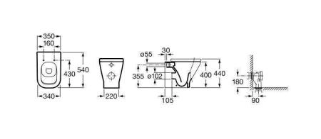 Унитаз Roca Gap 347477000 приставной с сиденьем микролифт