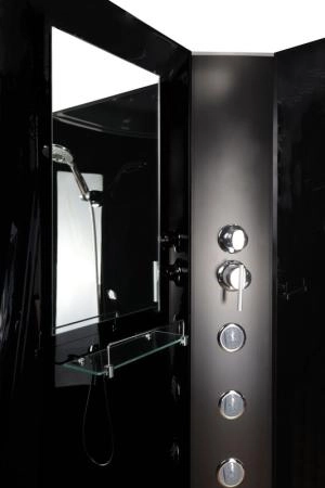 Душевая кабина Niagara NG-6501-14BKG 900х900х2000 средний поддон 26см стекло тонированное алюм черный