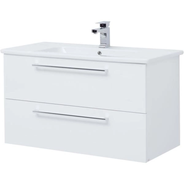 Тумба Dreja GIO 100 см под умывальник белый глянец, подвесная