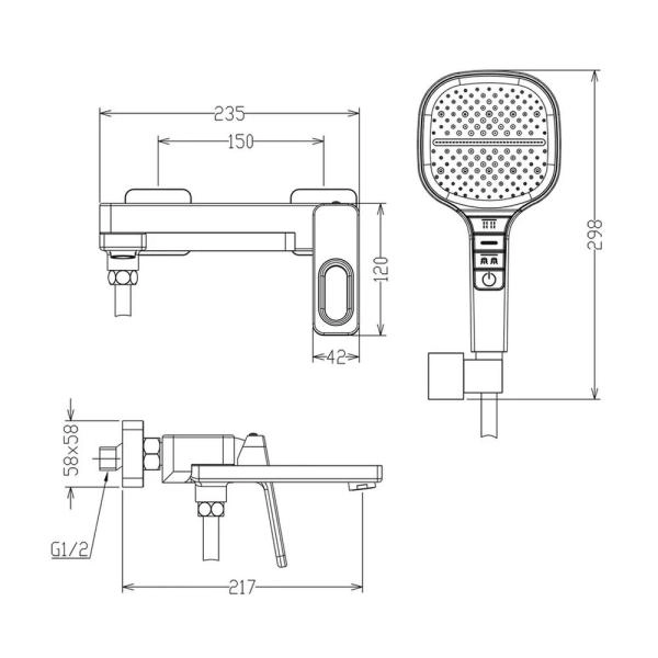 Смеситель RAGLO R51.30.09, графит