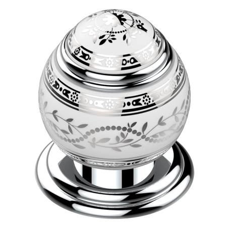 THG Marquise blanc decor platine Вентиль смесителя для раковины, ручка белая, декор платина, цвет: хром