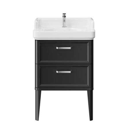 Тумба Kerama Marazzi POMPEI ПОМПЕИ PO.N.60.2\BLK напольная с 2 ящиками 60, черная глянцевая