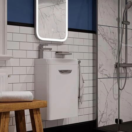 Тумба для ванной Volna Mini 40 белый глянец подвесная