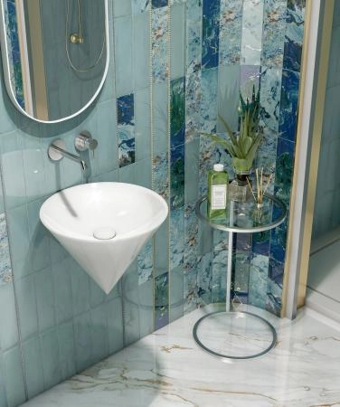 Раковина Kerama Marazzi CONO КОНО CO.wb.44 подвесная 44, белая глянцевая