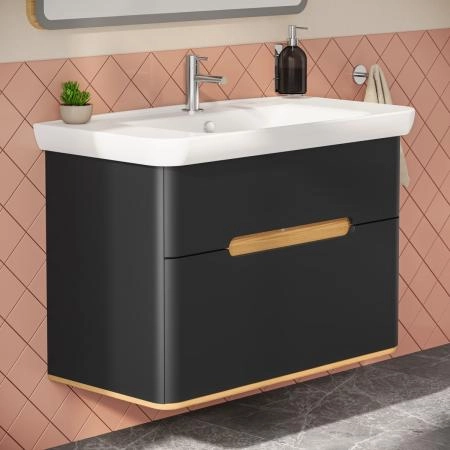 Тумба с раковиной  VitrA Sento  60838 100 см матовая антрацит МДФ