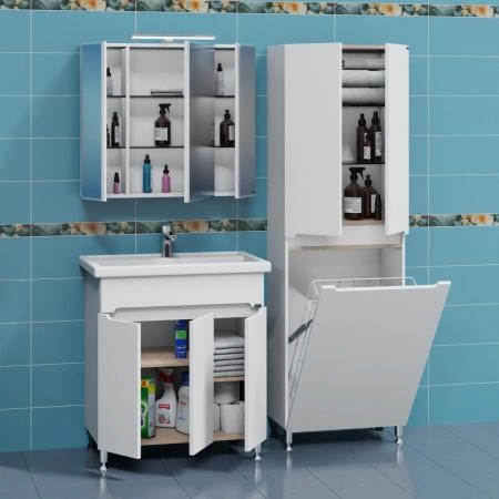 Тумба под раковину СаНта напольная  Лондон 80  3 дв. (ум.Фостер 80)