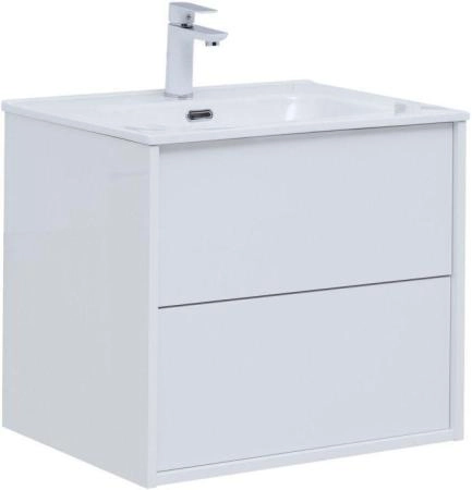 Тумба под раковину Aquanet Lino 60 (Flat) белый глянец