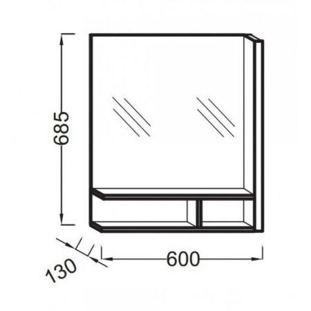 Зеркало Jacob Delafon TERRACE EB1180D-NF 60 см с подсветкой справа