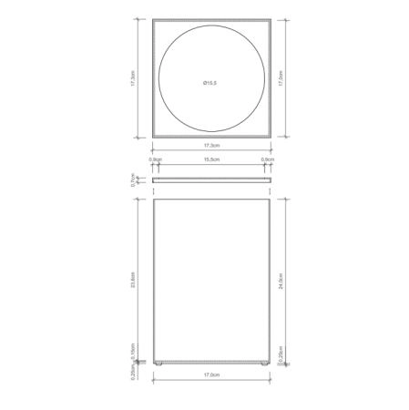 Decor Walther DW 74 Корзина для бумаги 17x17x24см, напольная, цвет: хром