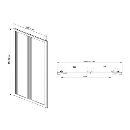 Душевая дверь Vincea Garda VDB-1G800CH, 800, хром, стекло шиншилла