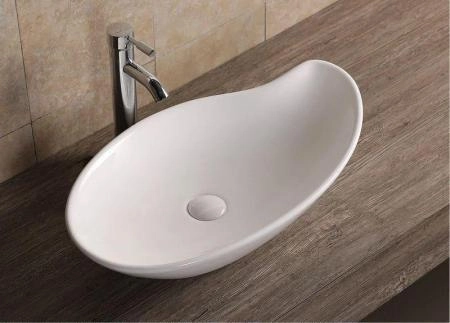 Раковина Cerutti SPA CR7265B накладная, белая, асимметричная 660х380х145