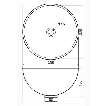 Раковина на столешницу Altasan ALIENO 400х400 круглая