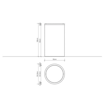 Decor Walther DW 121 Корзина для белья 35xh58см, напольная, цвет: белый матовый