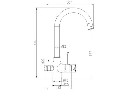Смеситель для кухни ZORG Steel Hammer (SH 763 BLACK BR) черный