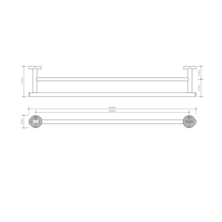 Decor Walther Basic HTD65 Полотенцедержатель двойной 65см, подвесной, цвет:черный матовый