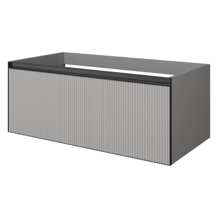 QUATRO 1 100CM тумба Boheme рифл с подсв. внутри LUNA FUGA профиль ANTHRACITE 790-M1-100-L-RIB-A-LED