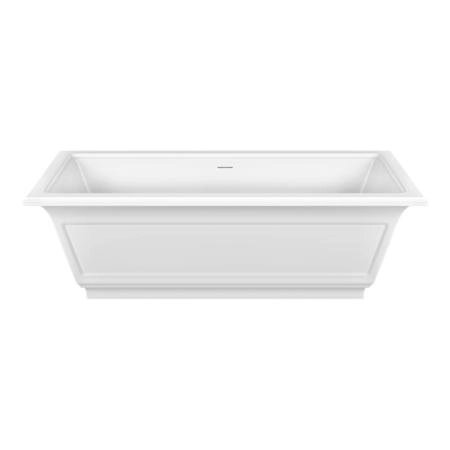 Gessi Eleganza Ванна отдельностоящая 180х85см, со сливом-переливом, цвет: матовый белый