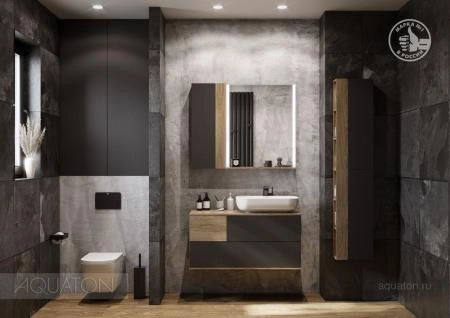 Тумба под раковину AQUATON Терра 105 дуб кантри, антрацит 1A246901TEKA0