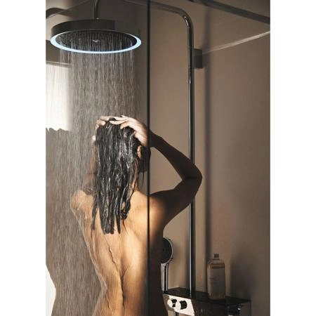 Ideal Standard Solos Душевая система с термостатическим смесителем, держатель для лейки, 3-функциональный (Rain, Silkrain, SecondSkin) круглый пластиковый верхний душ 33см., ручной душ 3-х фукциональный, шланг 175см., цвет: хром