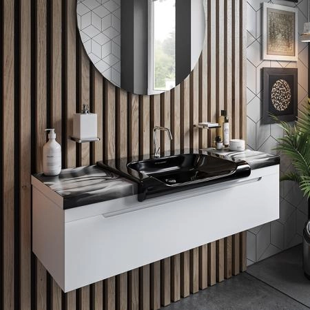 KERASAN Inka Project Раковина INKA 60x40x35,5 с 1 отверстием под смеситель,цвет черный матовый