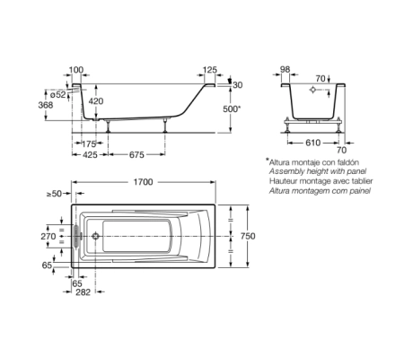 Ванна Roca Hall 170x75 см ZRU9302768