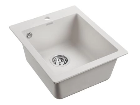 Мойка для кухни Paulmark LEER, PM104249-WH, белый, 415х490 мм
