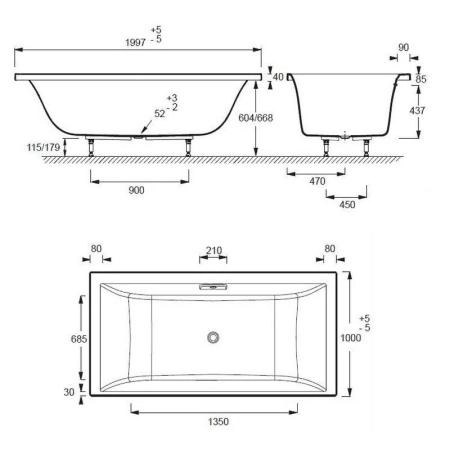 Ванна Jacob Delafon EVOK E60342-00 200х100 см акрил