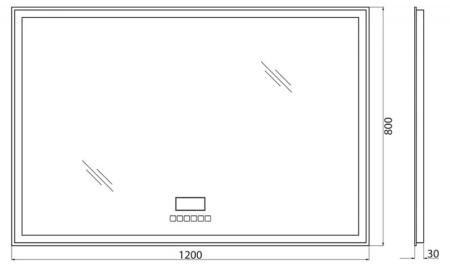 Зеркало Belbagno SPC-GRT-600-800-LED-TCH Led подсветка, сенсор 600x30x800