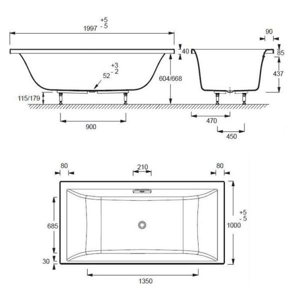 Ванна Jacob Delafon EVOK E60342-00 200х100 см акрил
