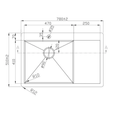 Мойка D7851HG-L MELANA ProfLine 3,0/200 ЗОЛОТО врезная прямоугольная левая D7851HG-L