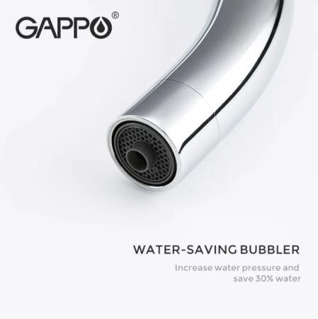 Смеситель Gappo G4303-8 для кухни с краном для питьевой воды белый/хром