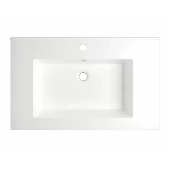 Раковина для ванной Uperwood Parma Premium 75 см, белая глянцевая полувстраиваемая 