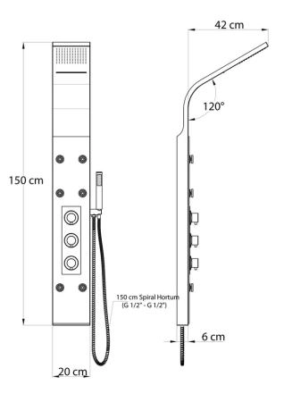Душевая гидромассажная панель GPD DSP07 белый