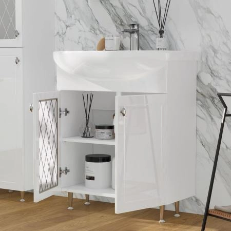 Тумба для ванной Volna Milena 70.2D белый глянец напольная (Балтика) раковина отдельно