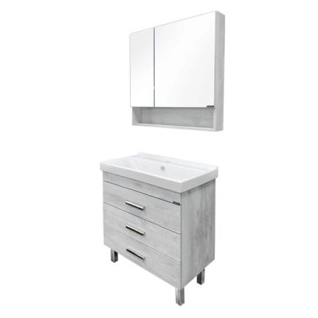 Тумба с раковиной Comforty Никосия-80Н дуб белый