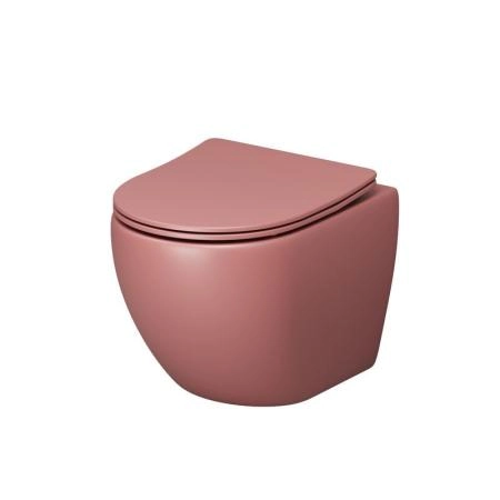 Унитаз Grossman GR-4455PIMS Color (495*365*375) РОЗОВЫЙ МАТОВЫЙ подвесной Безободковый с тонкой крышкой