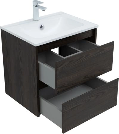 Тумба под раковину Aquanet Nova Lite 60 дуб черный (2 ящика)
