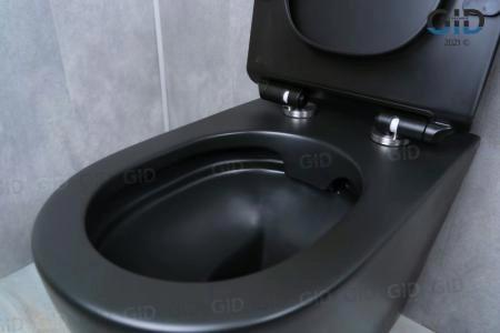 Унитаз Gid TRS-269BM 56 см приставной безободковый микролифт черный матовый