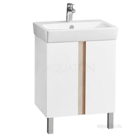 Тумба под раковину AQUATON Кантри 60 белый, дуб верона 1A257401AHB20