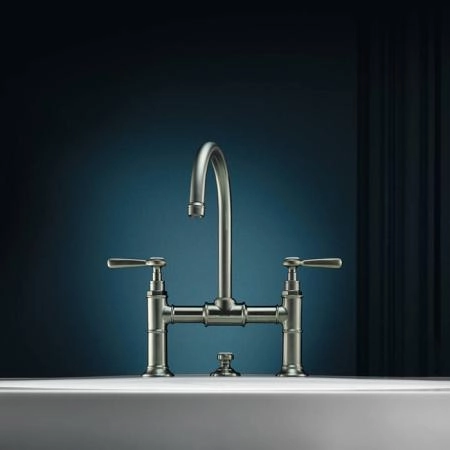 Axor Montreux, Смеситель для раковины 220,с двумя рычаговыми рукоятками, с донным клапаном, цвет: никель шлифованный