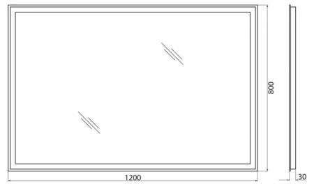 Зеркало Belbagno SPC-GRT-600-800-LED-TCH Led подсветка, сенсор 600x30x800