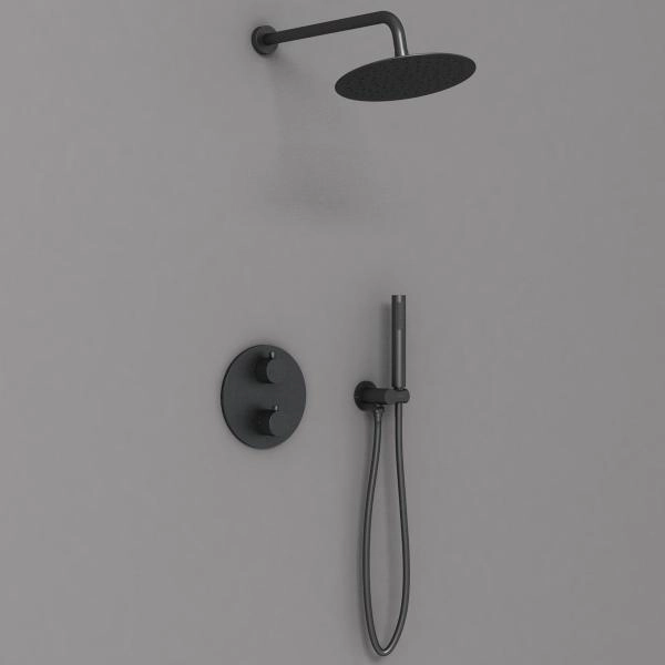 Душевой комплект Vincea VSFW-101TMB термостатический встраиваемый, двухрежимный, черный