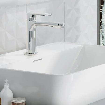 Смеситель для раковины Kerama Marazzi OLE ОЛЕ 69412KM.21.018 однорычажный без донного клапана 3/8, хром глянец